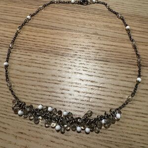Fun White & Clear Beaded Necklace